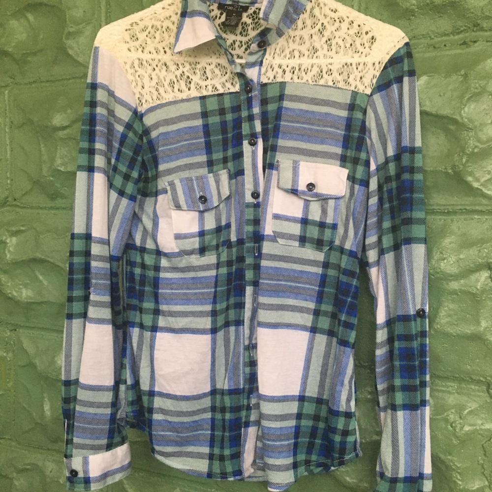 Rue21 | Blue & White | Lacey Flannel